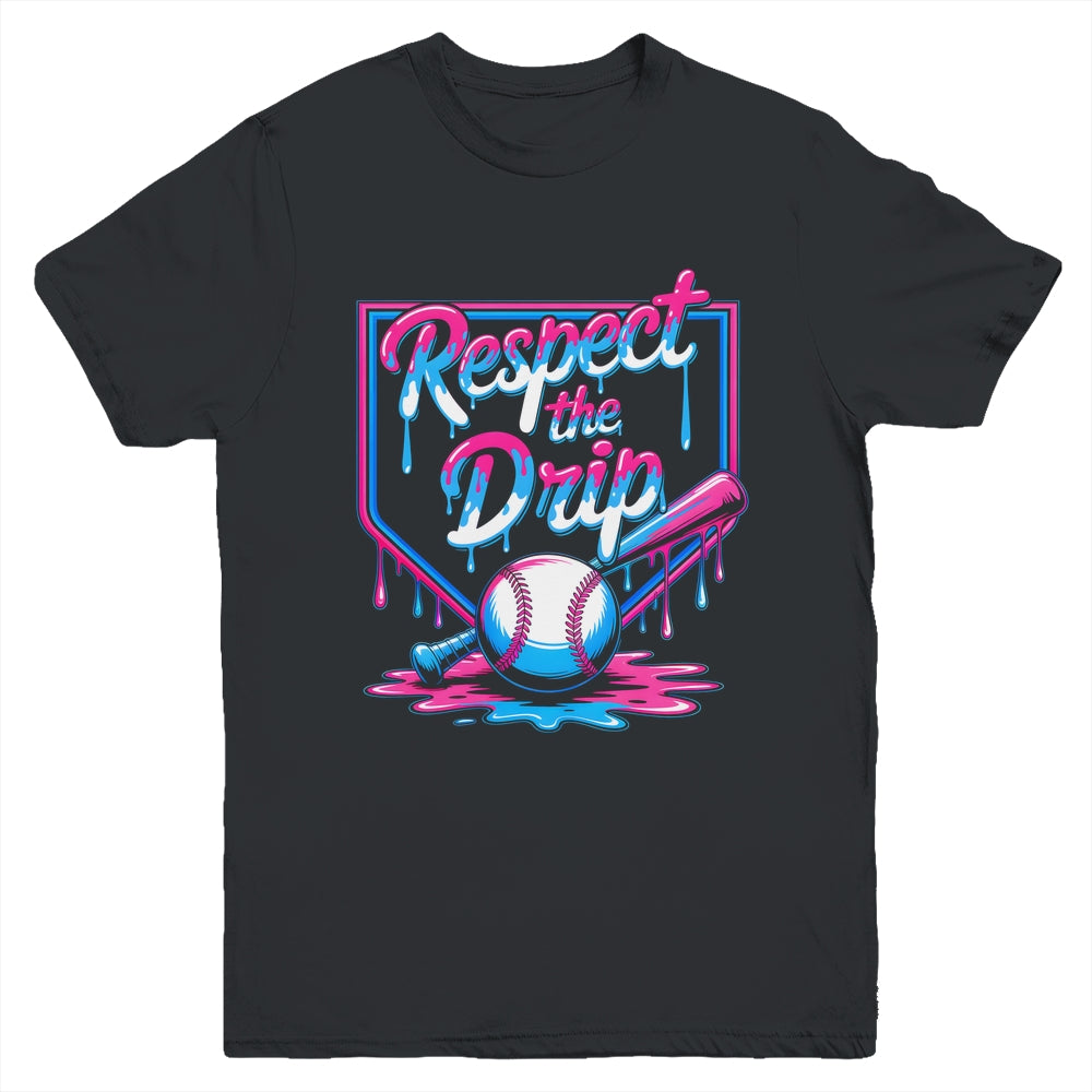 Baseball For Boys Ice Cream Drip Youth Respect The Drip Youth Shirt | siriusteestore