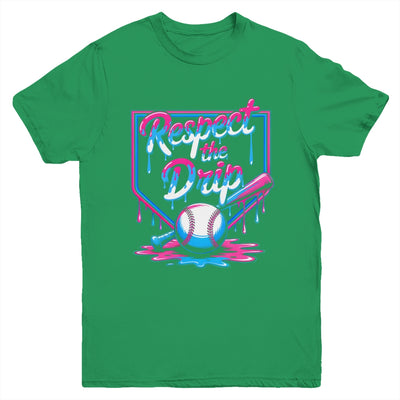 Baseball For Boys Ice Cream Drip Youth Respect The Drip Youth Shirt | siriusteestore