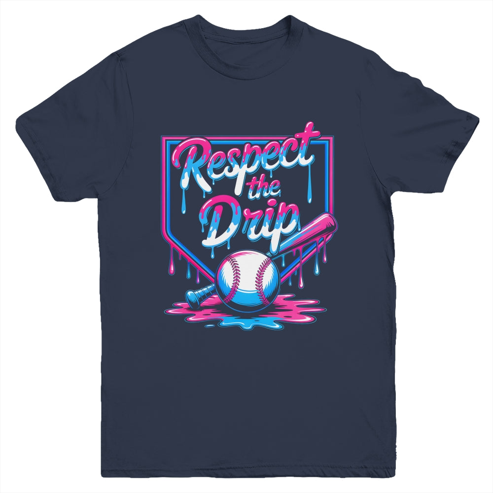 Baseball For Boys Ice Cream Drip Youth Respect The Drip Youth Shirt | siriusteestore