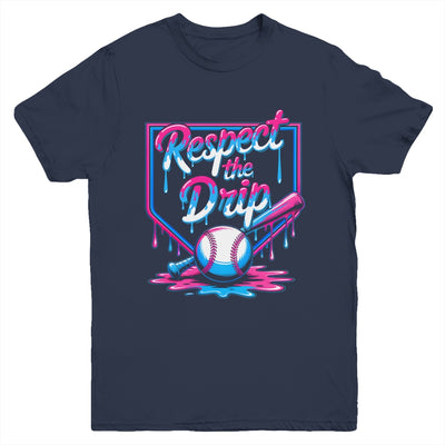Baseball For Boys Ice Cream Drip Youth Respect The Drip Youth Shirt | siriusteestore