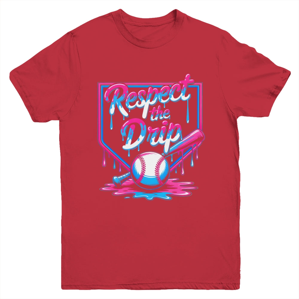 Baseball For Boys Ice Cream Drip Youth Respect The Drip Youth Shirt | siriusteestore