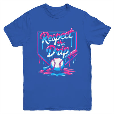 Baseball For Boys Ice Cream Drip Youth Respect The Drip Youth Shirt | siriusteestore