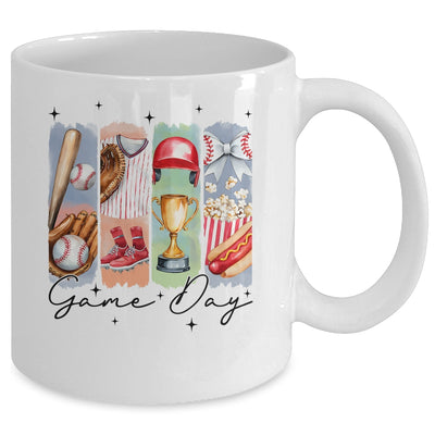 Baseball Game Day Coquette Bow Baseball Mama Mom Cheer Mug | siriusteestore