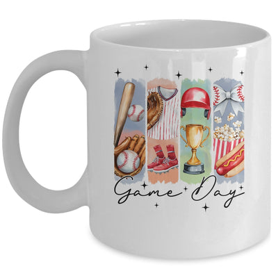 Baseball Game Day Coquette Bow Baseball Mama Mom Cheer Mug | siriusteestore