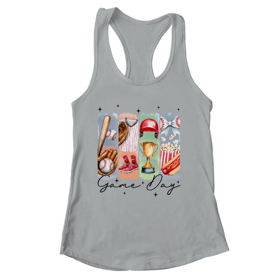 Baseball Game Day Coquette Bow Baseball Mama Mom Cheer Shirt & Tank Top | siriusteestore