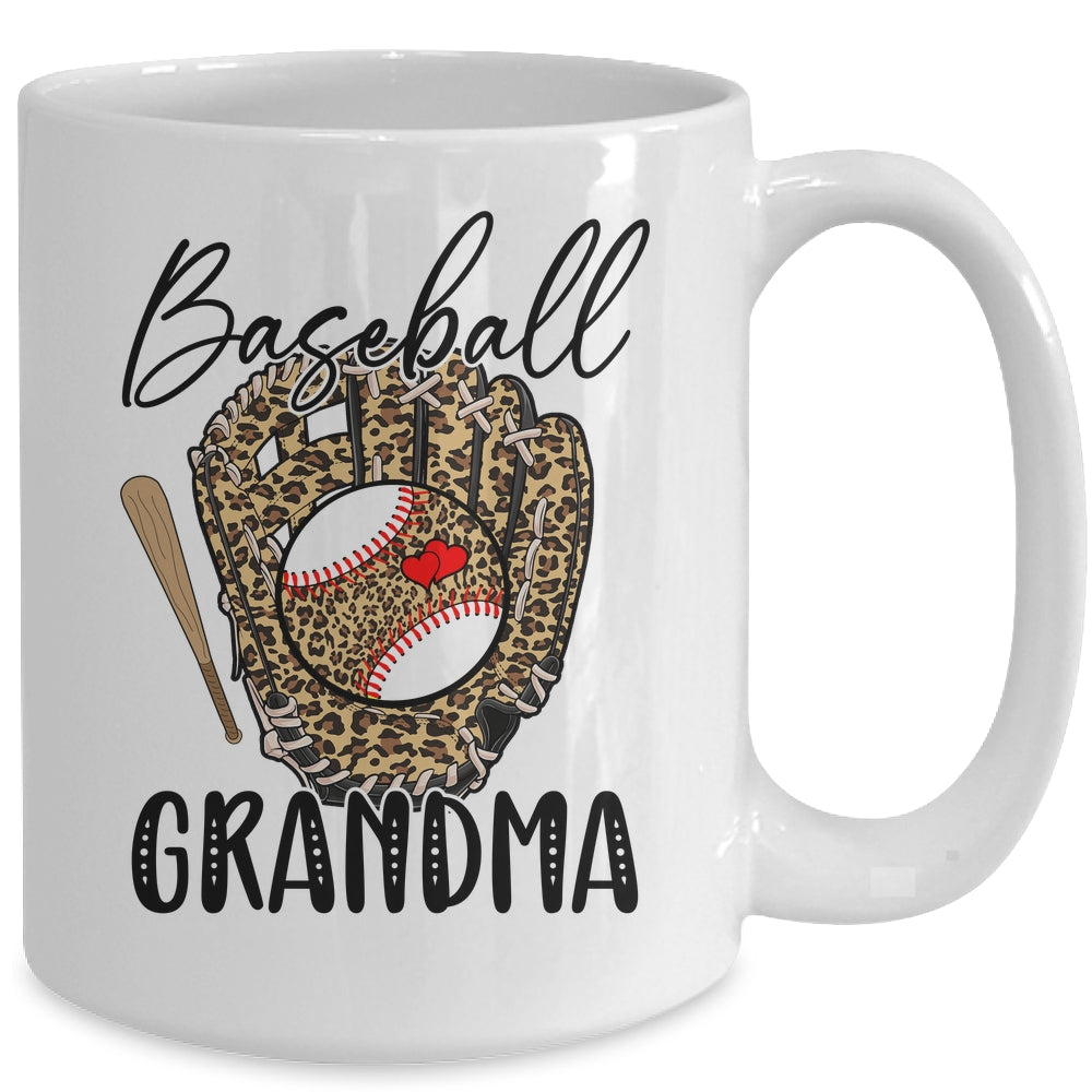 Baseball Grandma Leopard Game Day Women Lover Mothers Day Mug | siriusteestore