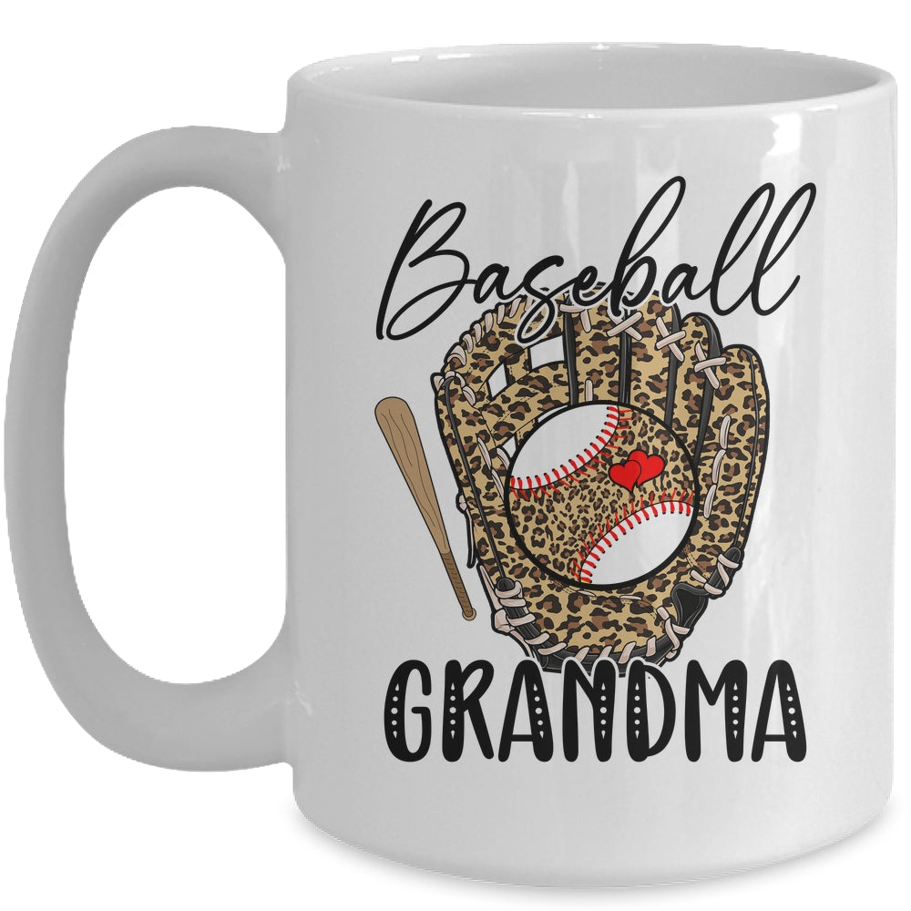 Baseball Grandma Leopard Game Day Women Lover Mothers Day Mug | siriusteestore