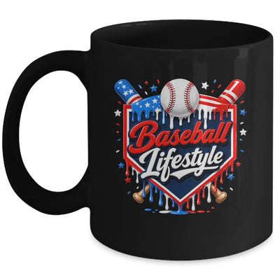 Baseball Life Style 4Th Of July Youth Drip Baseball Boy Kids Mug | siriusteestore