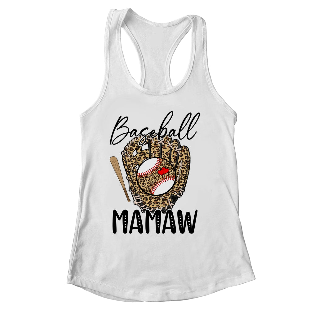 Baseball Mamaw Leopard Game Day Women Lover Mothers Day Shirt & Tank Top | siriusteestore