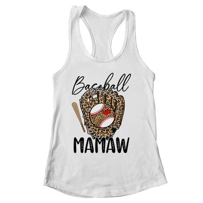 Baseball Mamaw Leopard Game Day Women Lover Mothers Day Shirt & Tank Top | siriusteestore
