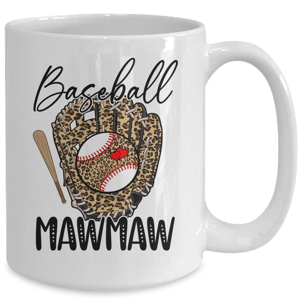 Baseball Mawmaw Leopard Game Day Women Lover Mothers Day Mug | siriusteestore