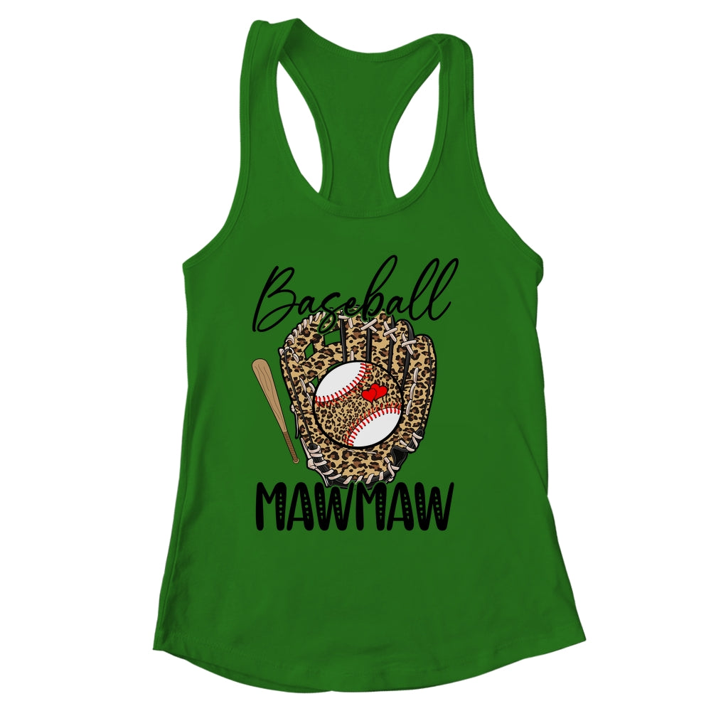 Baseball Mawmaw Leopard Game Day Women Lover Mothers Day Shirt & Tank Top | siriusteestore