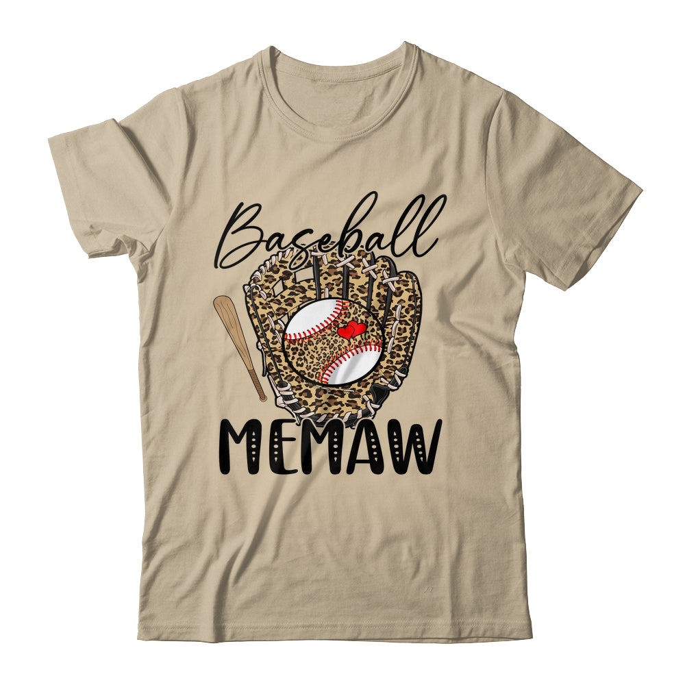 Baseball Memaw Leopard Game Day Women Lover Mothers Day Shirt & Tank Top | siriusteestore