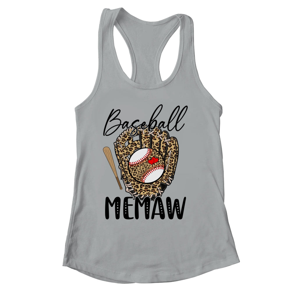 Baseball Memaw Leopard Game Day Women Lover Mothers Day Shirt & Tank Top | siriusteestore