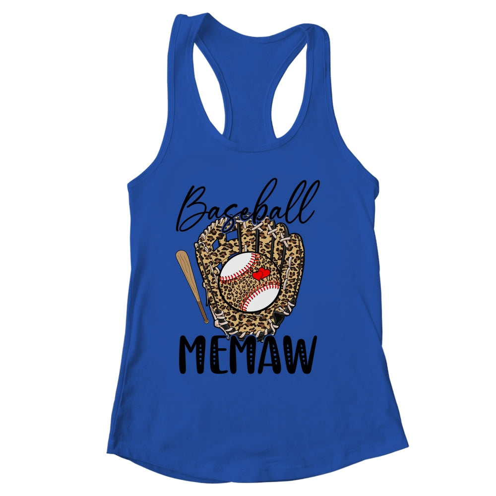 Baseball Memaw Leopard Game Day Women Lover Mothers Day Shirt & Tank Top | siriusteestore