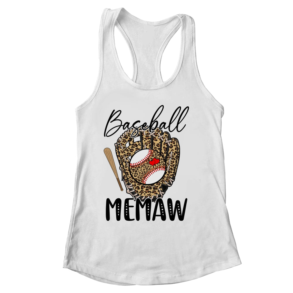 Baseball Memaw Leopard Game Day Women Lover Mothers Day Shirt & Tank Top | siriusteestore