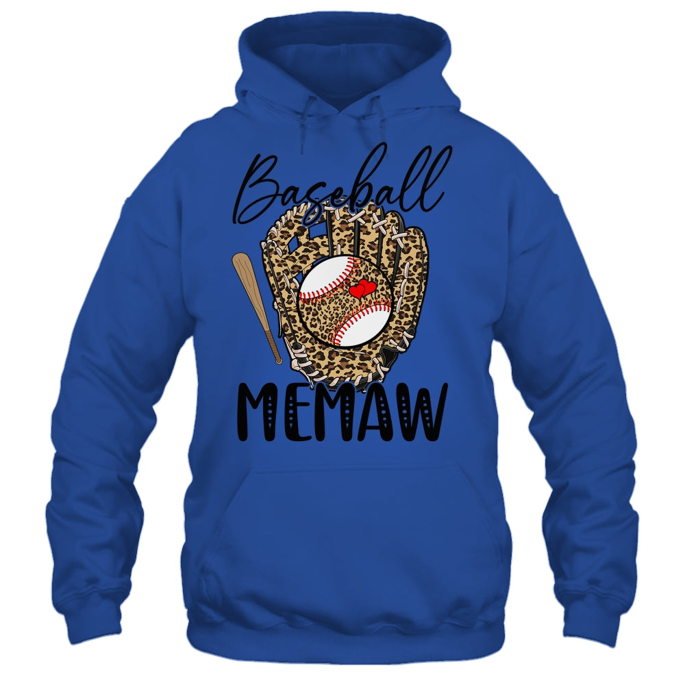 Baseball Memaw Leopard Game Day Women Lover Mothers Day Shirt & Tank Top | siriusteestore