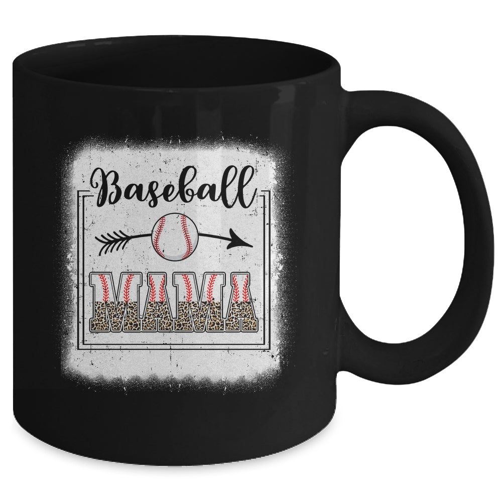Baseball Mom Baseball Mama Bleached Funny Letter Print Mug | siriusteestore