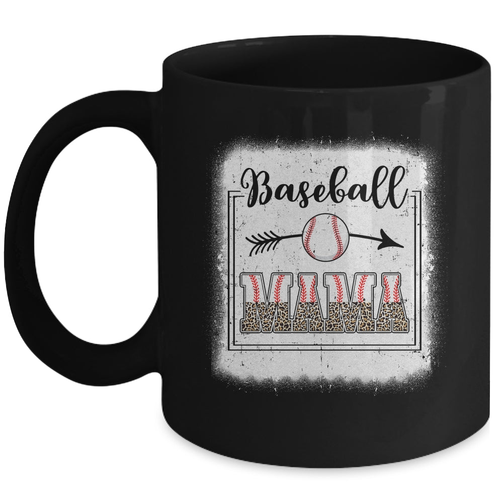 Baseball Mom Baseball Mama Bleached Funny Letter Print Mug | siriusteestore