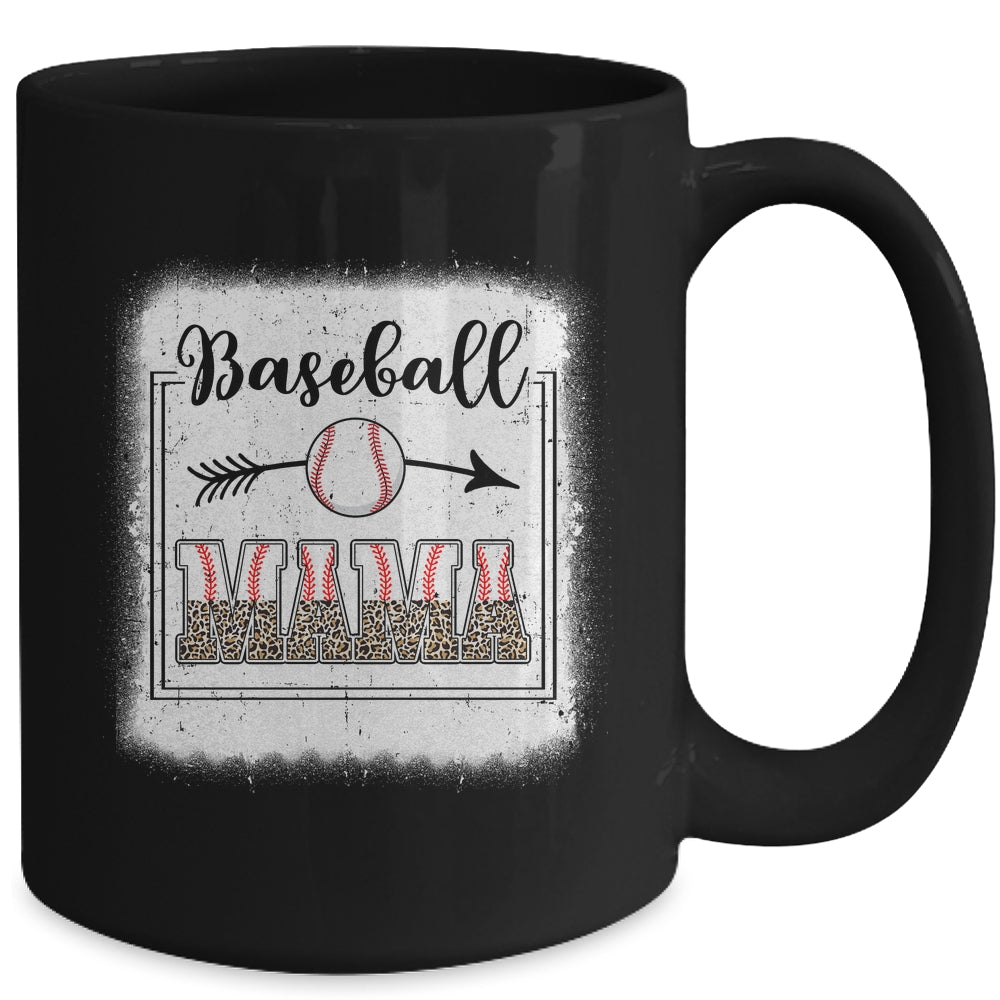 Baseball Mom Baseball Mama Bleached Funny Letter Print Mug | siriusteestore