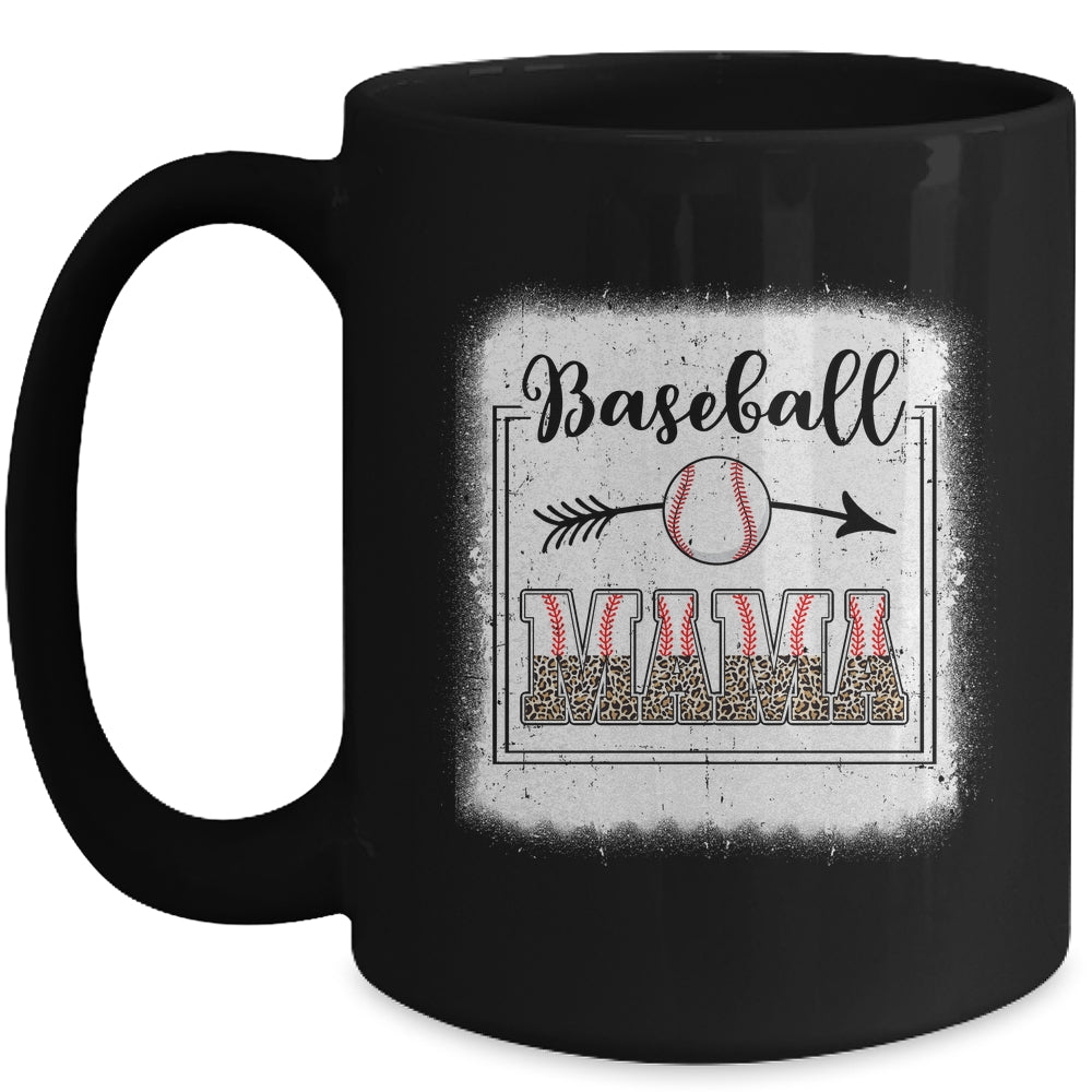 Baseball Mom Baseball Mama Bleached Funny Letter Print Mug | siriusteestore
