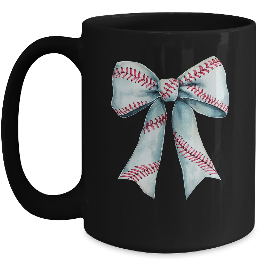 Baseball Mom Coquette Bow Mothers Day Baseball Mama Mug | siriusteestore