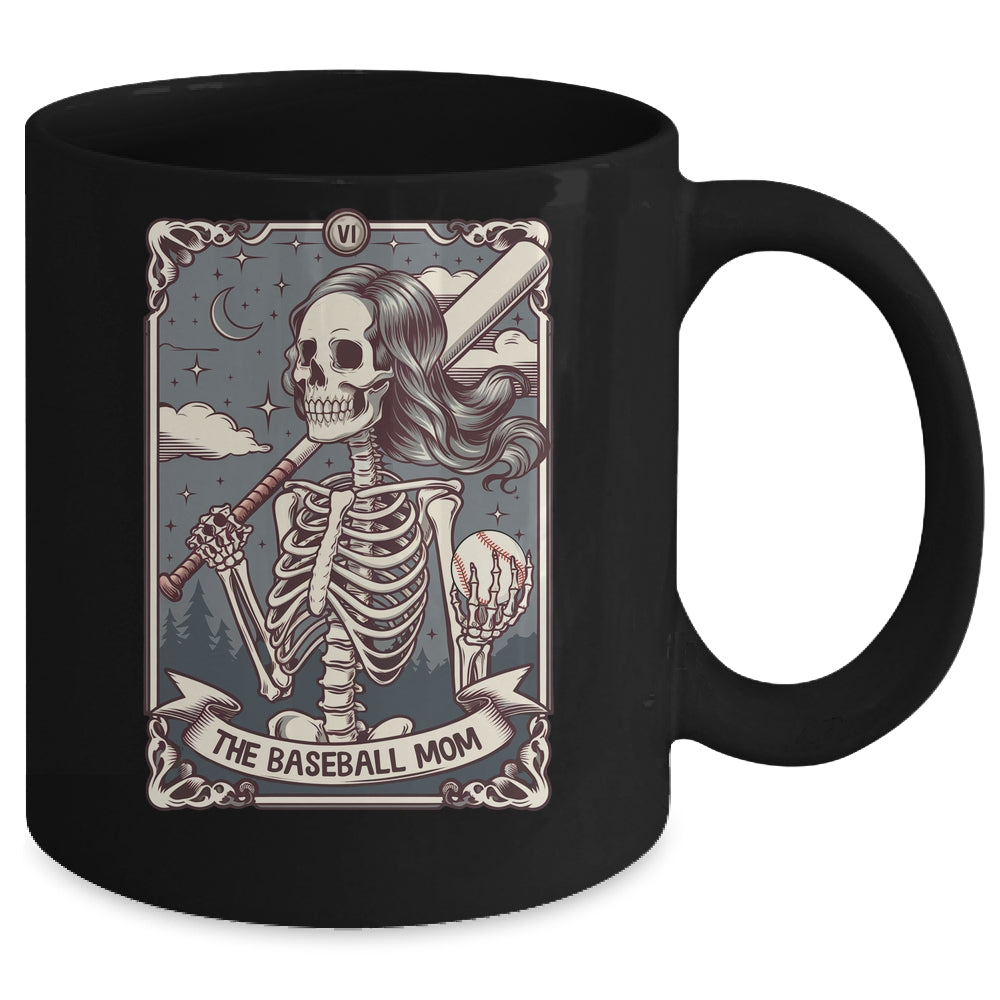 Baseball Mom Tarot Card Skeleton Baseball Mama Mothers Day Mug | siriusteestore