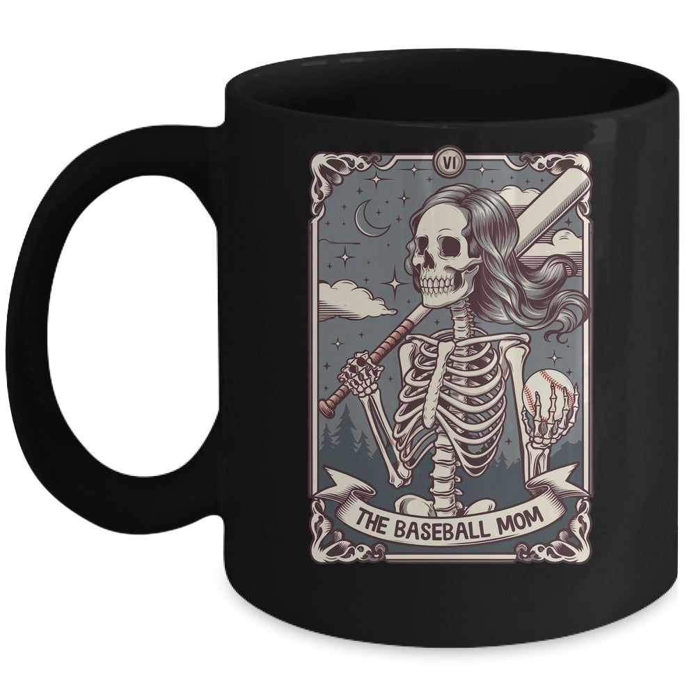 Baseball Mom Tarot Card Skeleton Baseball Mama Mothers Day Mug | siriusteestore
