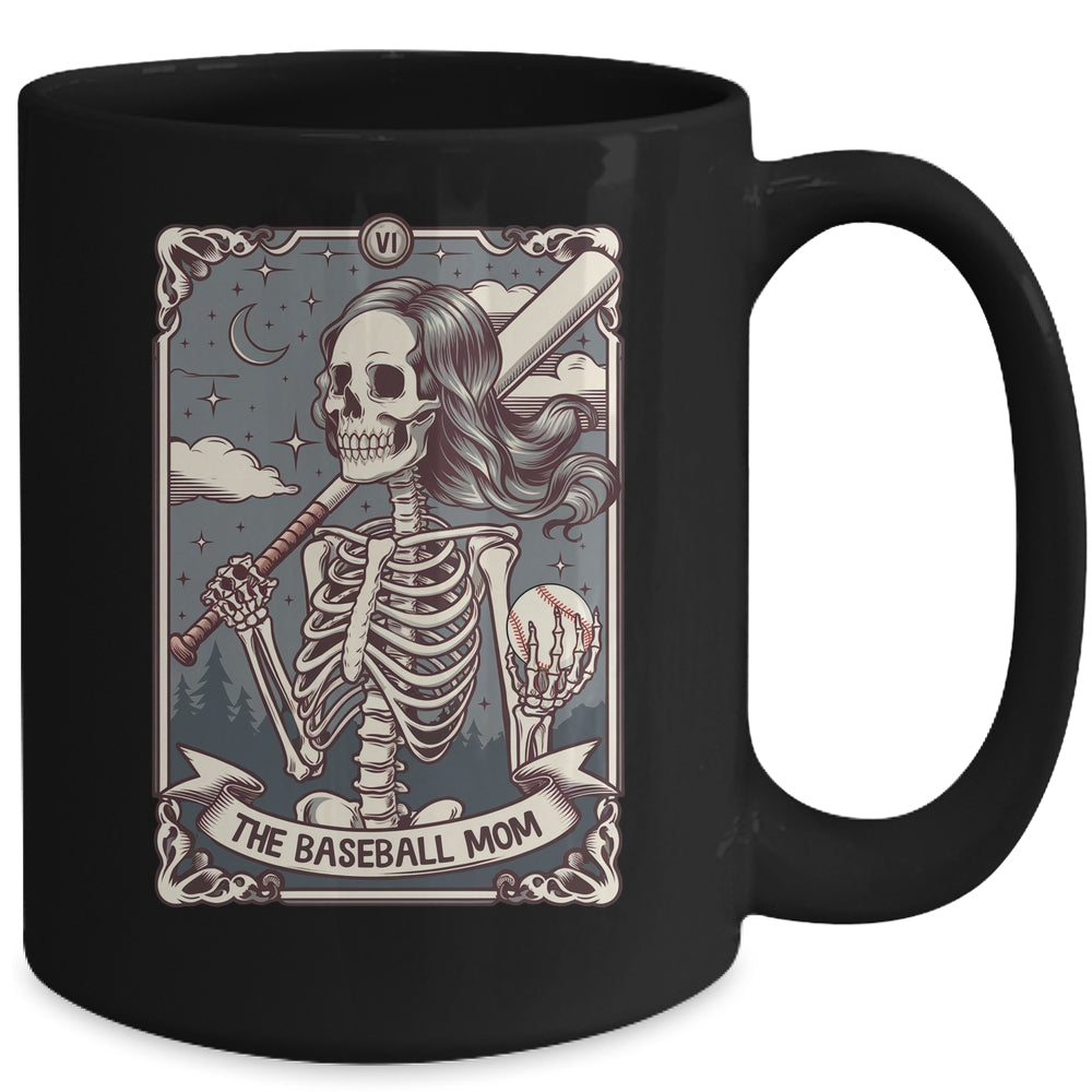 Baseball Mom Tarot Card Skeleton Baseball Mama Mothers Day Mug | siriusteestore