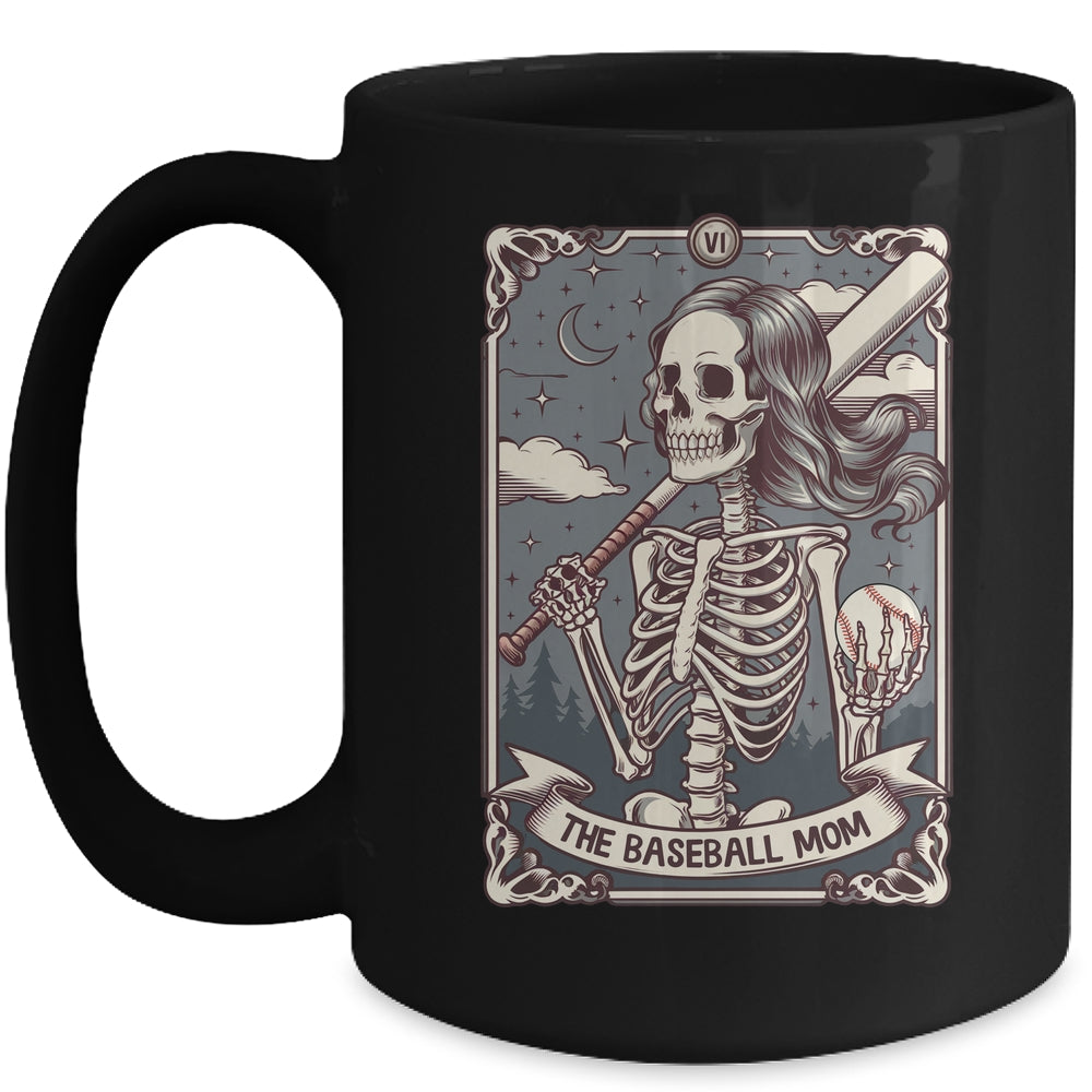 Baseball Mom Tarot Card Skeleton Baseball Mama Mothers Day Mug | siriusteestore