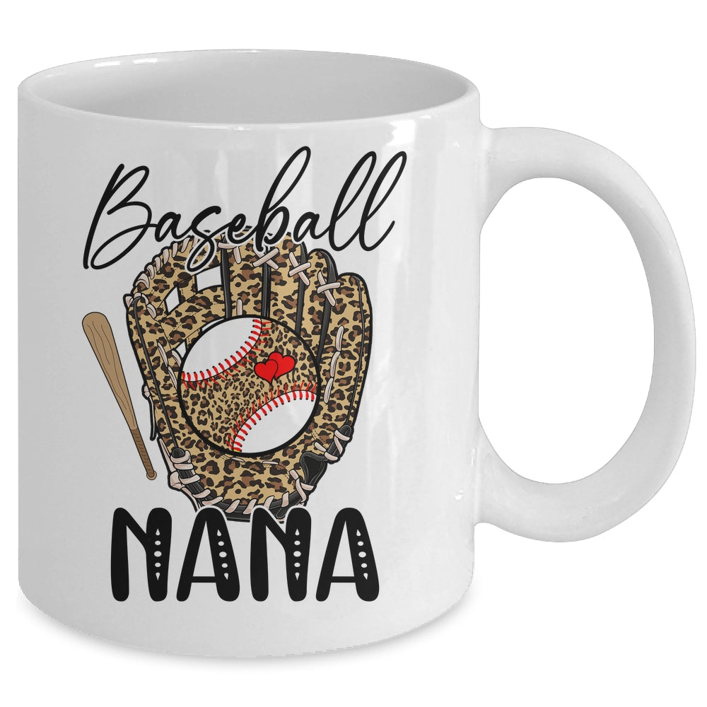 Baseball Nana Leopard Game Day Women Lover Mothers Day Mug | siriusteestore