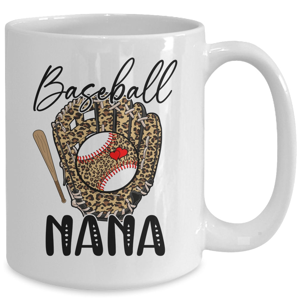Baseball Nana Leopard Game Day Women Lover Mothers Day Mug | siriusteestore