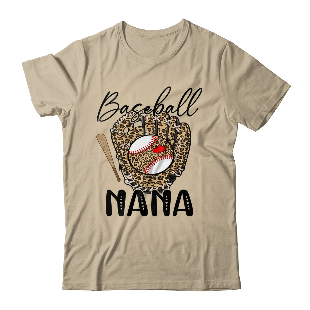 Baseball Nana Leopard Game Day Women Lover Mothers Day Shirt & Tank Top | siriusteestore