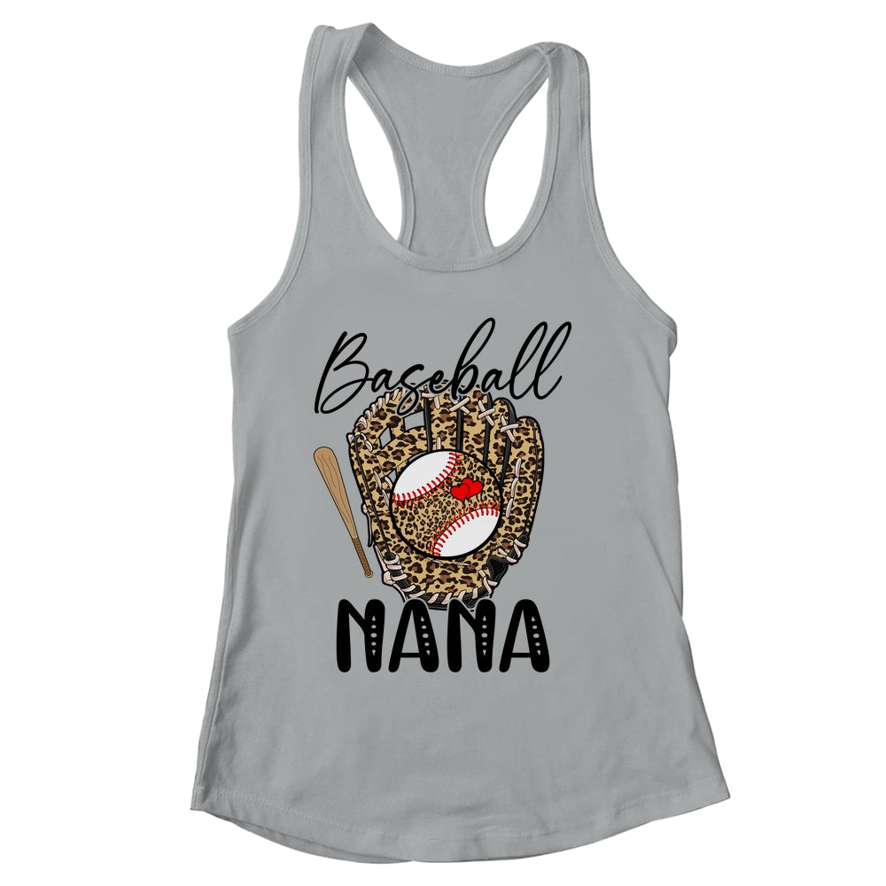 Baseball Nana Leopard Game Day Women Lover Mothers Day Shirt & Tank Top | siriusteestore