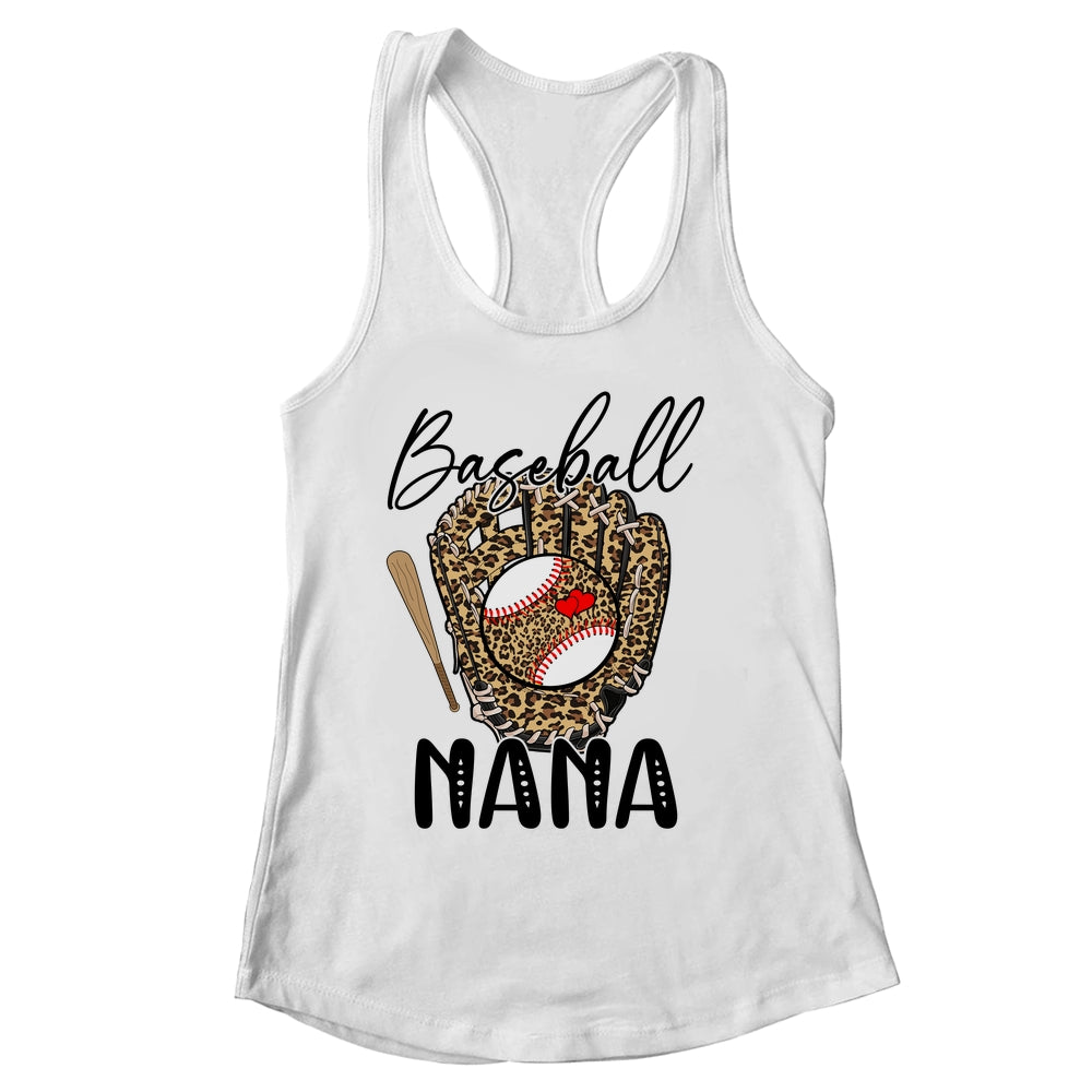 Baseball Nana Leopard Game Day Women Lover Mothers Day Shirt & Tank Top | siriusteestore