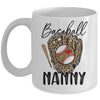 Baseball Nanny Leopard Game Day Women Lover Mothers Day Mug | siriusteestore