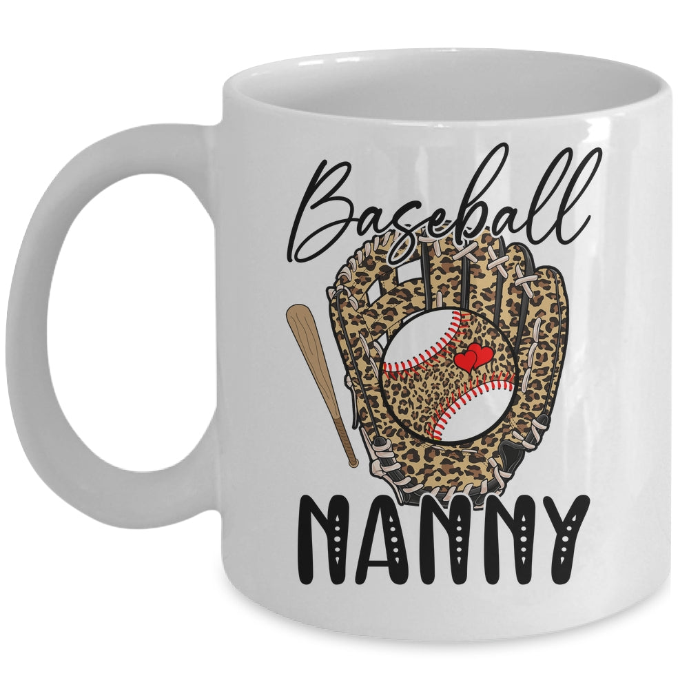 Baseball Nanny Leopard Game Day Women Lover Mothers Day Mug | siriusteestore