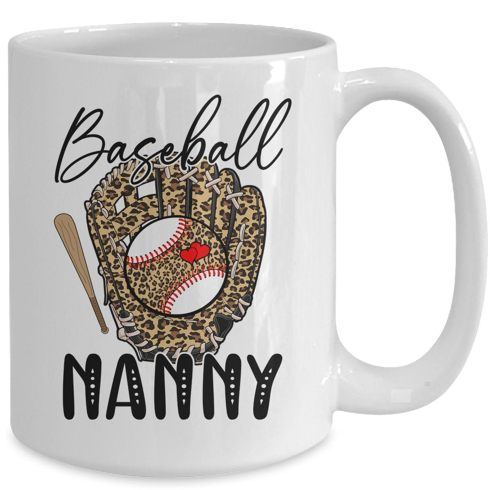 Baseball Nanny Leopard Game Day Women Lover Mothers Day Mug | siriusteestore