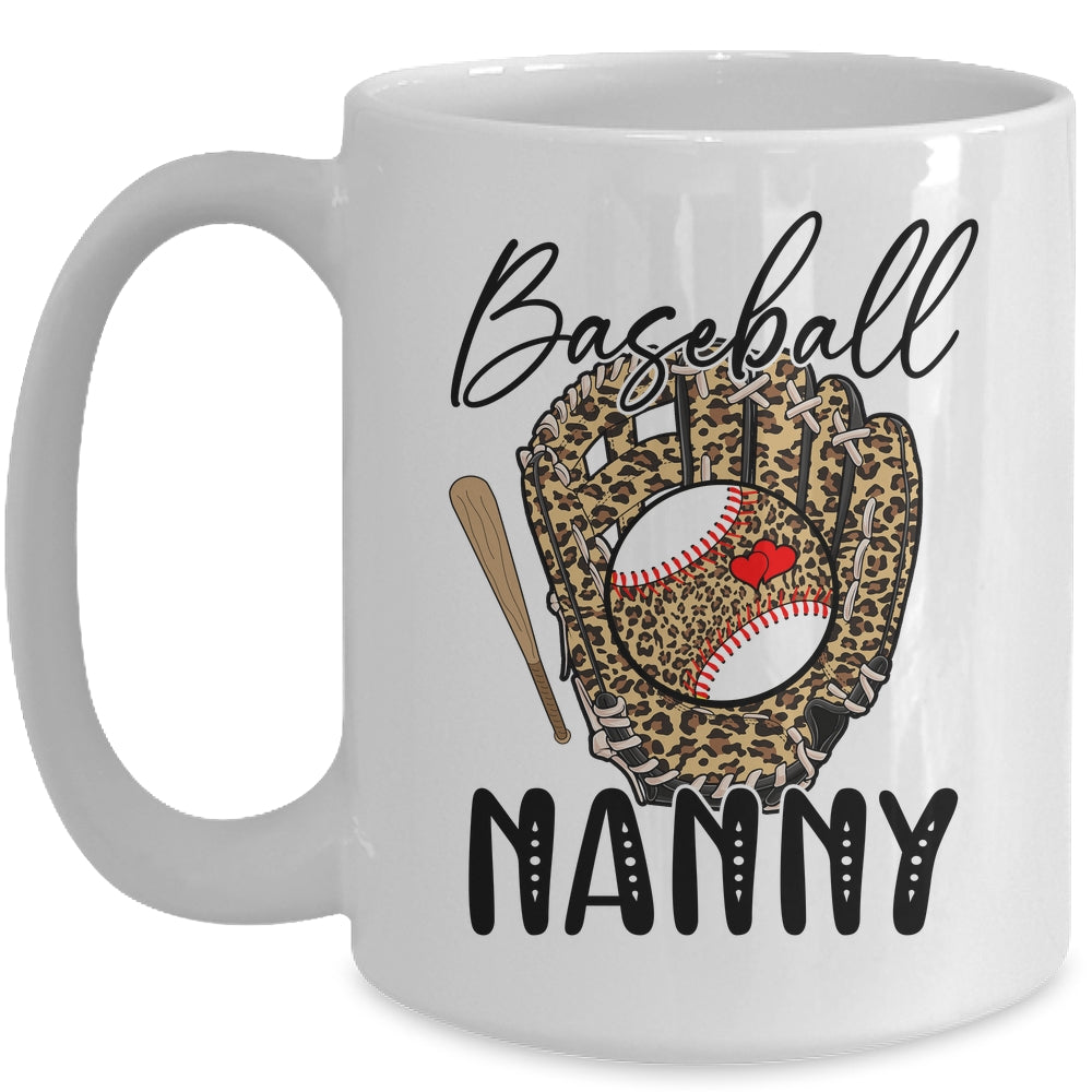 Baseball Nanny Leopard Game Day Women Lover Mothers Day Mug | siriusteestore