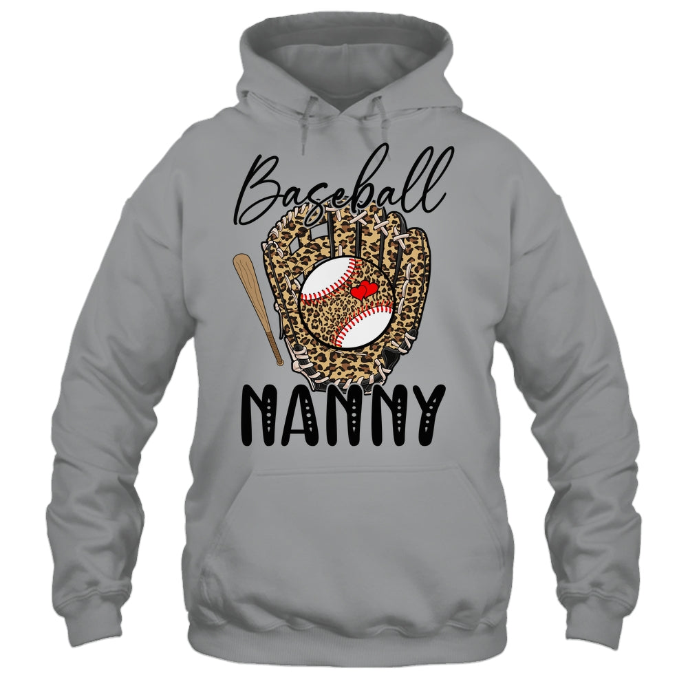 Baseball Nanny Leopard Game Day Women Lover Mothers Day Shirt & Tank Top | siriusteestore