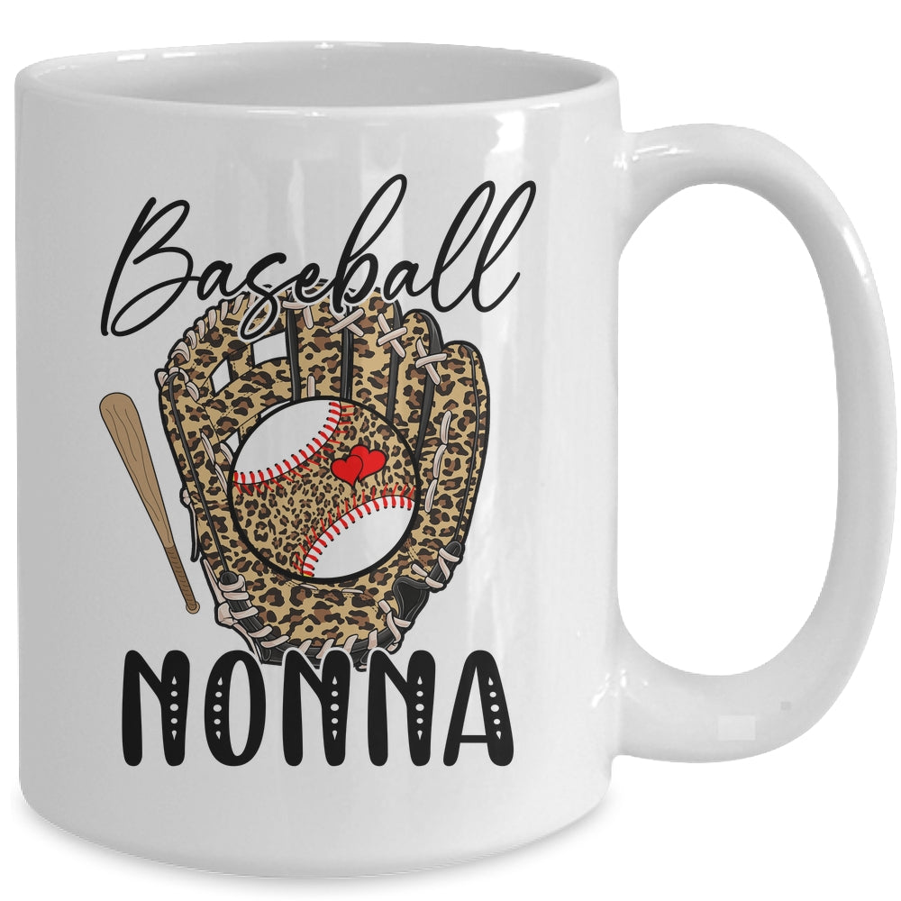 Baseball Nonna Leopard Game Day Women Lover Mothers Day Mug | siriusteestore