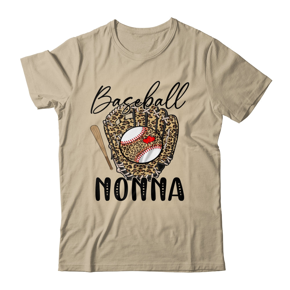 Baseball Nonna Leopard Game Day Women Lover Mothers Day Shirt & Tank Top | siriusteestore