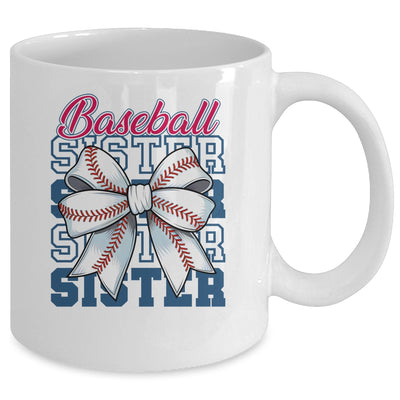 Baseball Sister Coquette Bow Biggest Fan Sport Lovers Girl Mug | siriusteestore