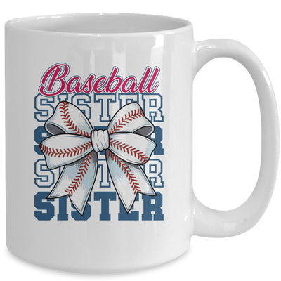 Baseball Sister Coquette Bow Biggest Fan Sport Lovers Girl Mug | siriusteestore