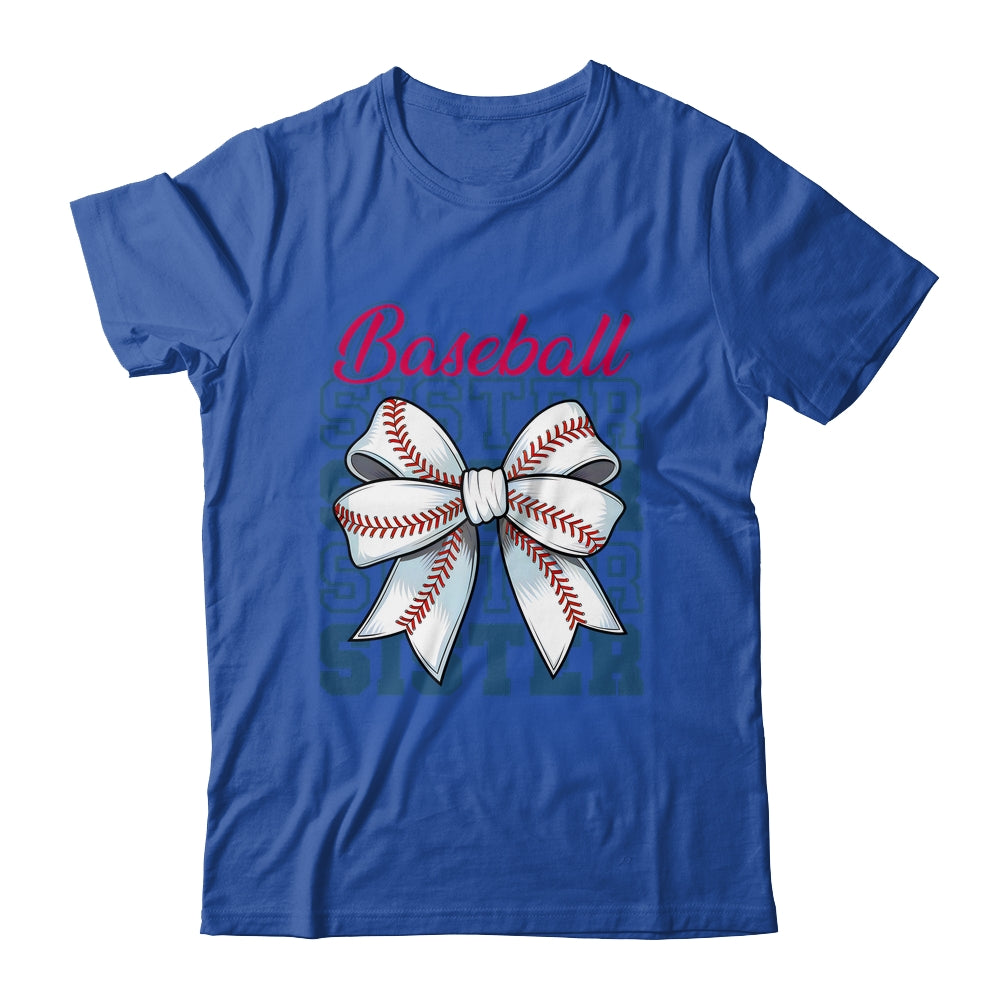 Baseball Sister Coquette Bow Biggest Fan Sport Lovers Girl Shirt & Tank Top | siriusteestore