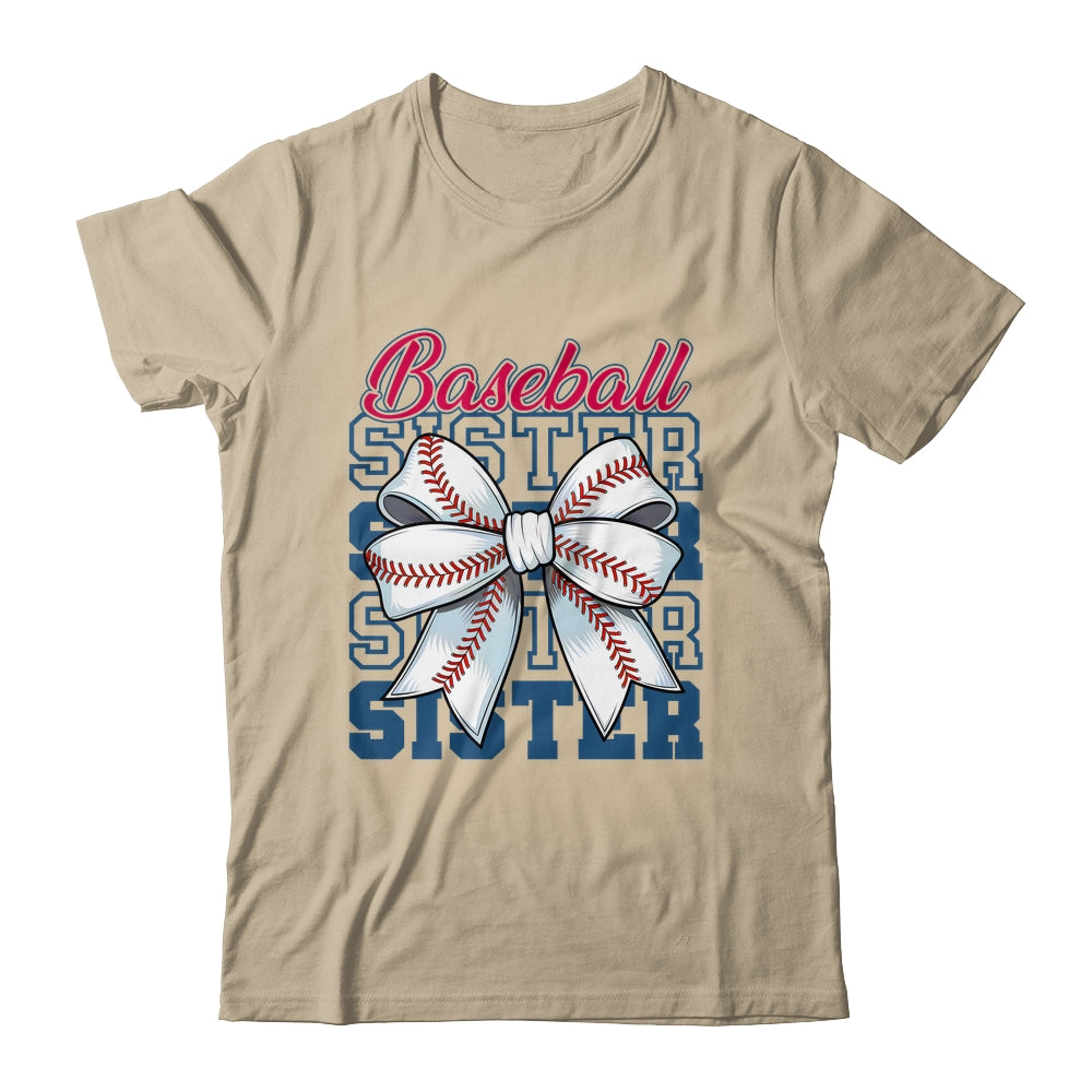 Baseball Sister Coquette Bow Biggest Fan Sport Lovers Girl Shirt & Tank Top | siriusteestore