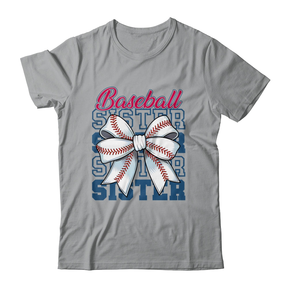 Baseball Sister Coquette Bow Biggest Fan Sport Lovers Girl Shirt & Tank Top | siriusteestore