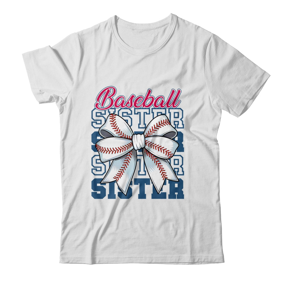 Baseball Sister Coquette Bow Biggest Fan Sport Lovers Girl Shirt & Tank Top | siriusteestore