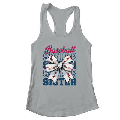 Baseball Sister Coquette Bow Biggest Fan Sport Lovers Girl Shirt & Tank Top | siriusteestore
