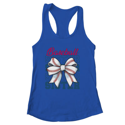 Baseball Sister Coquette Bow Biggest Fan Sport Lovers Girl Shirt & Tank Top | siriusteestore